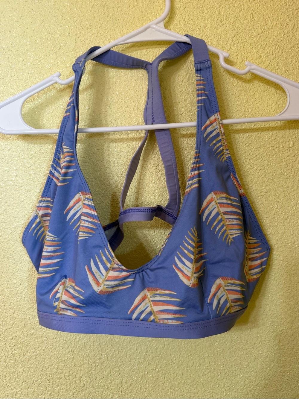 Patagonia Lavender Palm-Print Racerback Swim Top